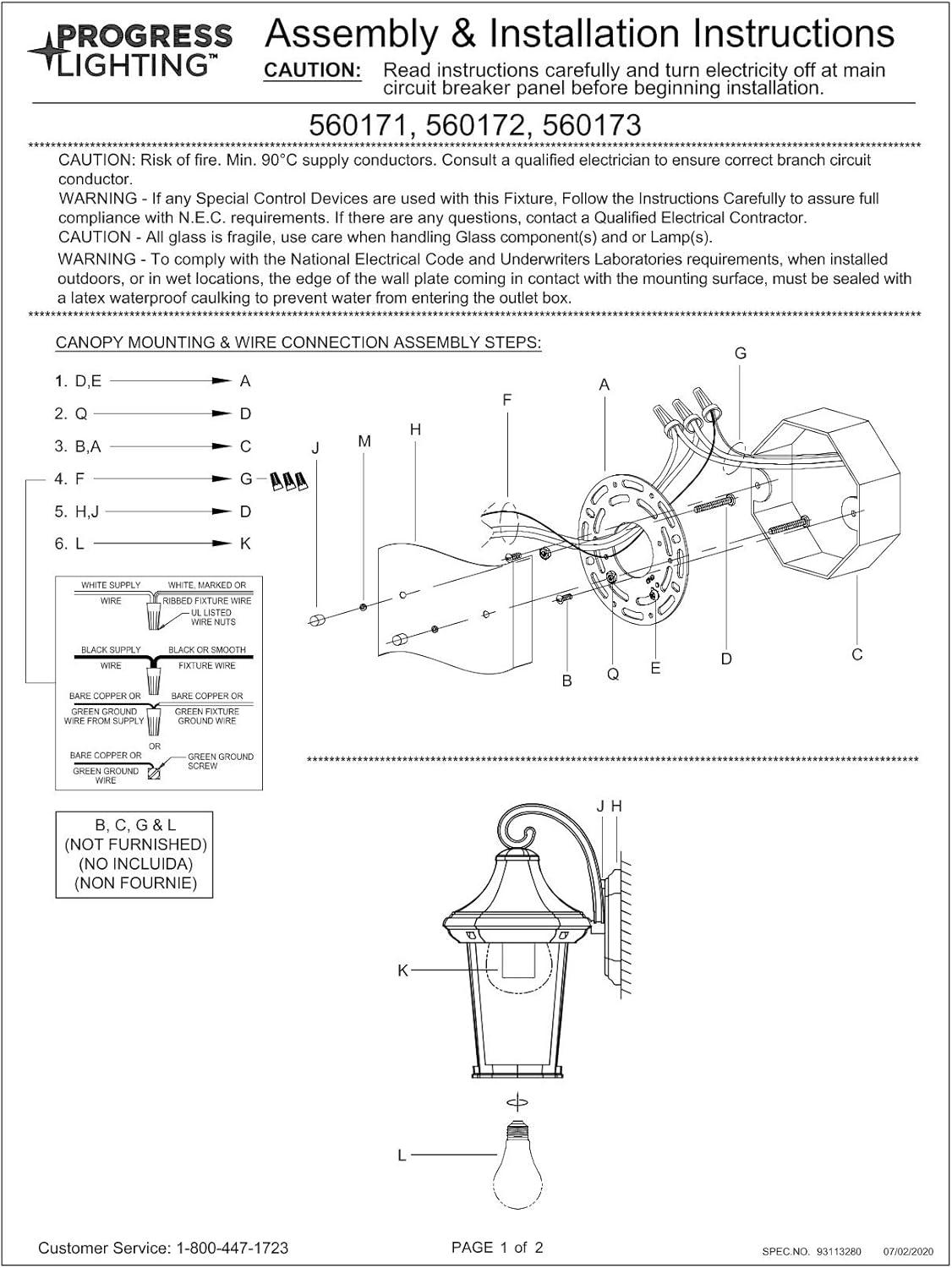 Progress Lighting Marquette 1-Light Outdoor Wall Lantern in Black with Water Glass Shade