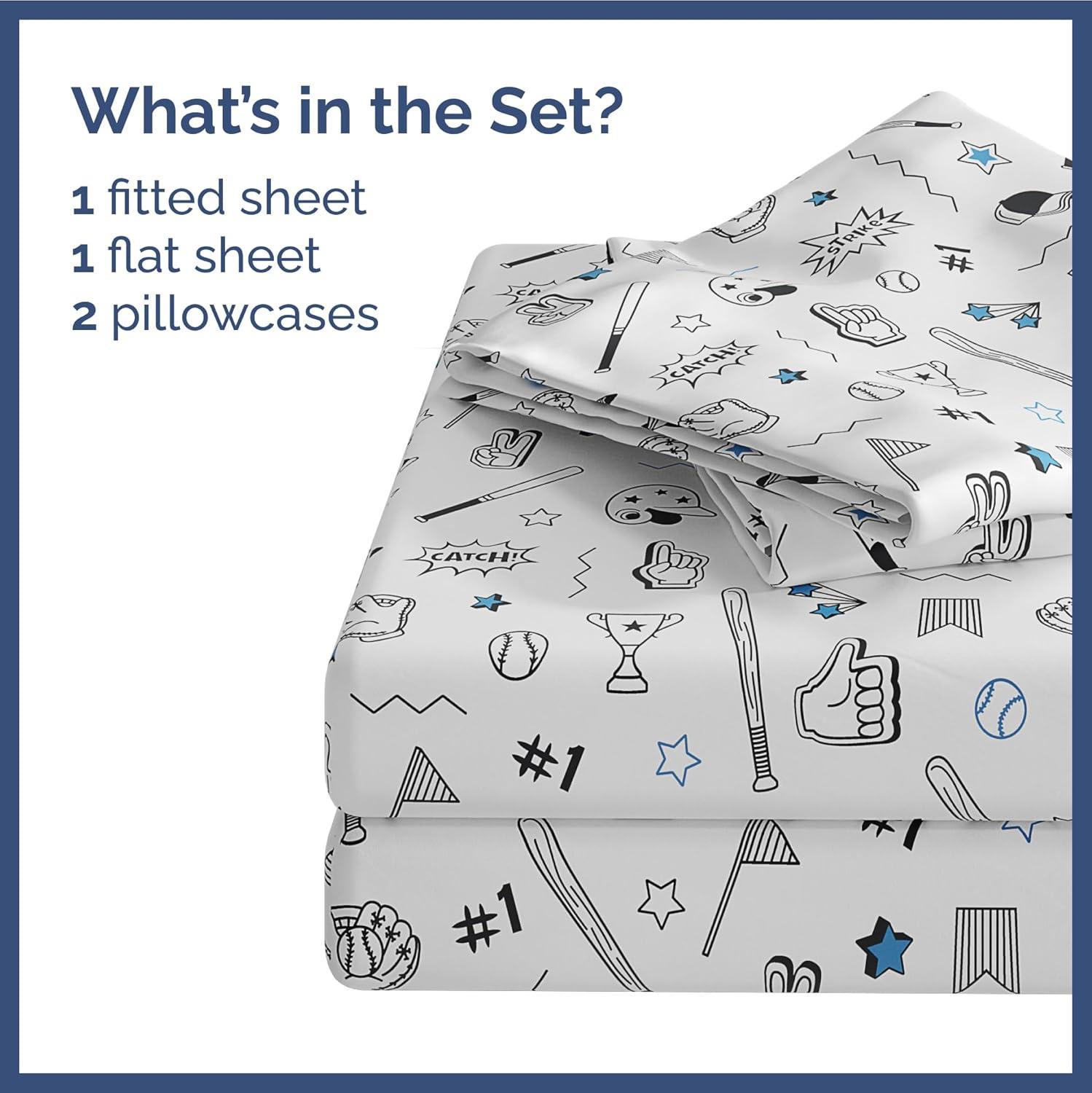 CGK Linens 4 Piece Kids Microfiber Sheet Set - Wrinkle Free - Cute, Cozy, Soft