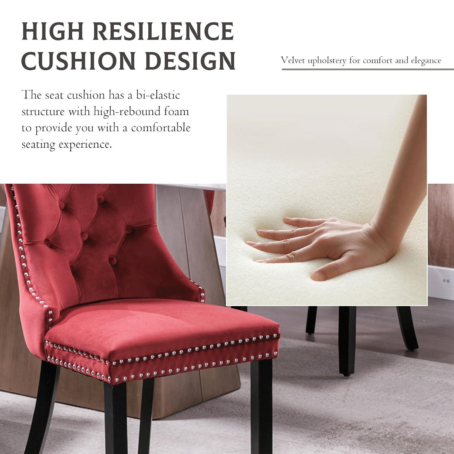 Rosdorf Park High-end Tufted Velvet Upholstered Nailhead Dining Chair