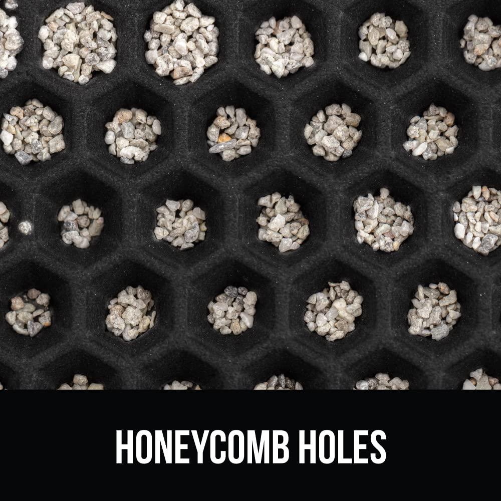 GORILLA GRIP Waterproof Cat Litter Mat, Easy to Clean Honeycomb Waste Trapping Mats, 24x15 Black