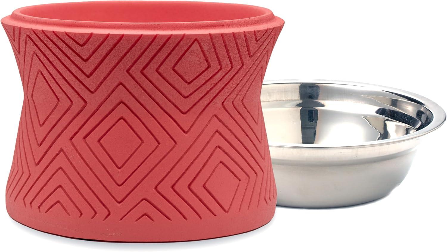 Pet Junkie Elevated Dog Bowl Santa Fe - Coral Pink, Small