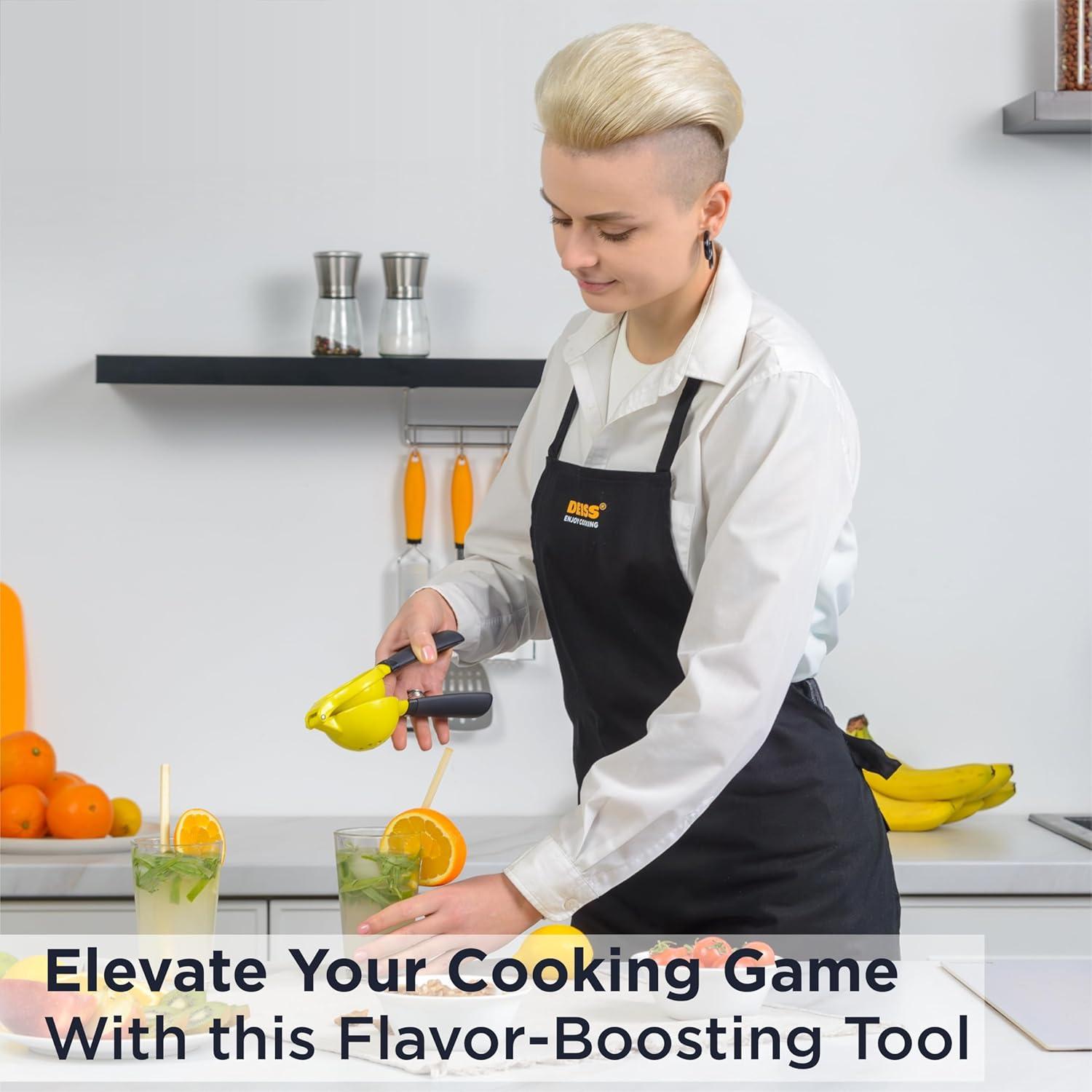 DEISS Deiss Pro Heavy-Duty Metal Lemon Squeezer - Max Juice Extraction Hand Juicer