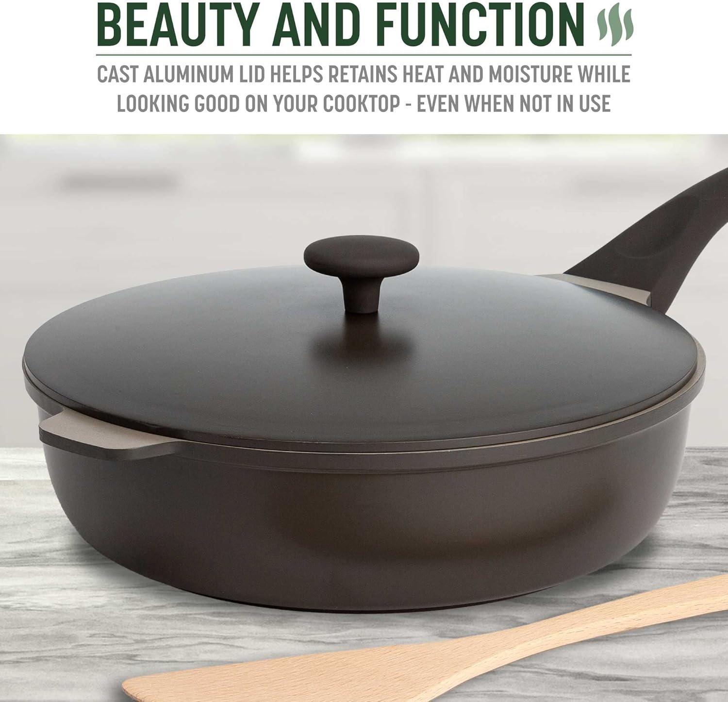 Graphite Cast Aluminum Nonstick Pan with Lid and Turner