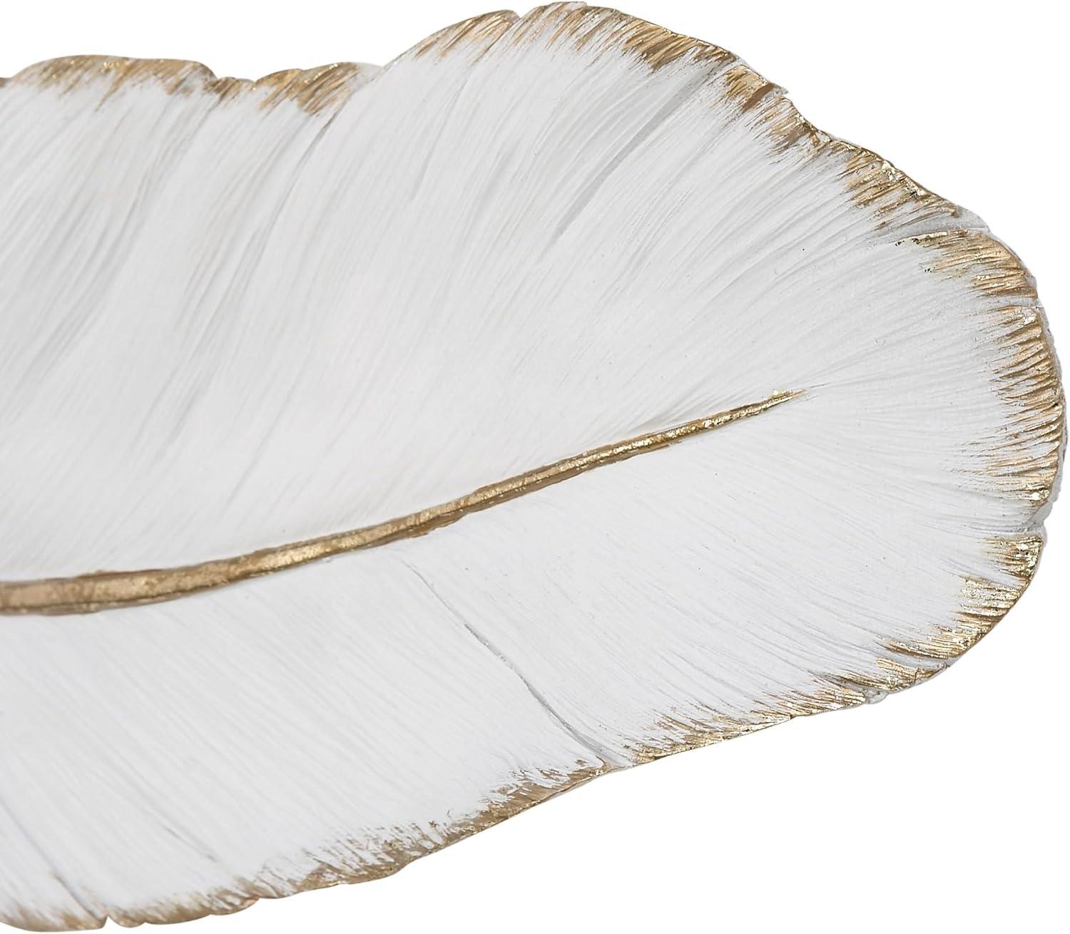 CosmoLiving by Cosmopolitan White Polystone Feather Bird Wall Decor