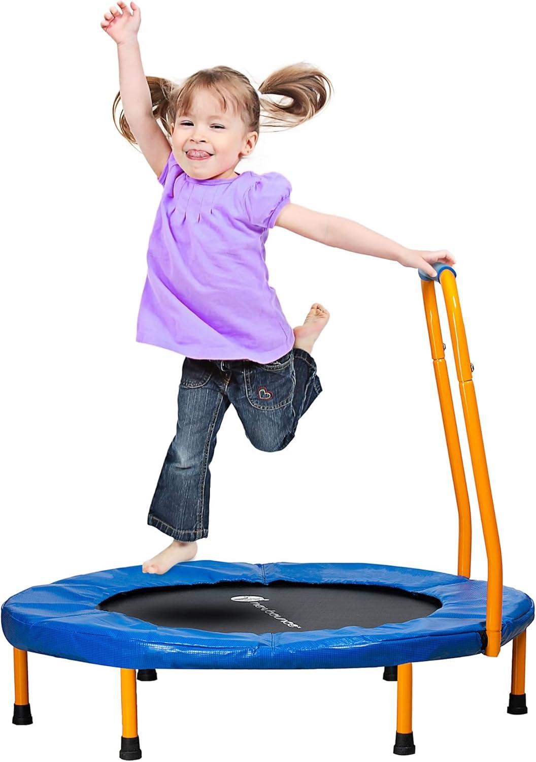 New Bounce 36" Foldable Mini Trampoline with Handlebar - Max of 150 Lbs