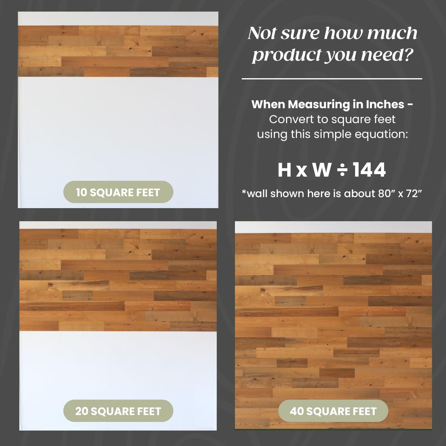 Timberchic River Reclaimed Wooden Wall planks - Simple Peel & Stick Wall Covering Application for DIY Accent Wall & Home Improvement - Premium Wall Paneling - Herringbone Pattern