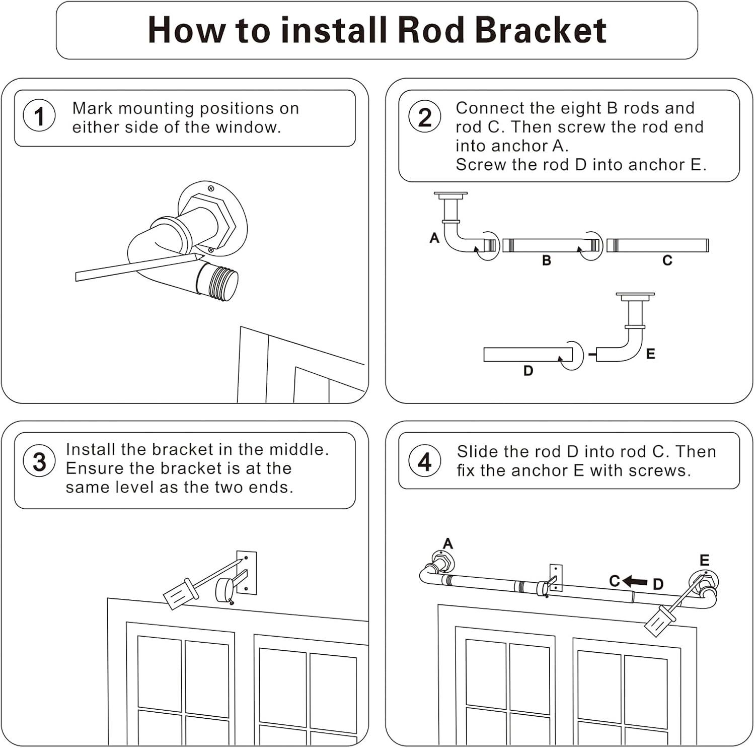 Curtain Rods for Windows 16 to 45 Inches Adjustable Blackout Wrap Around 1 Inch Diameter Curtain Rod, Brushed Nickel