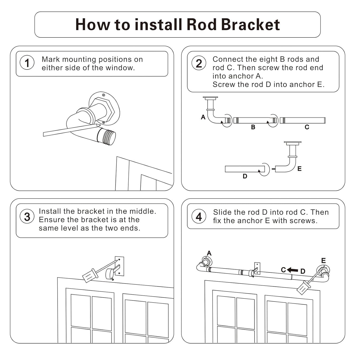 Curtain Rods for Windows 16 to 45 Inches Adjustable Blackout Wrap Around 1 Inch Diameter Curtain Rod, Brushed Nickel
