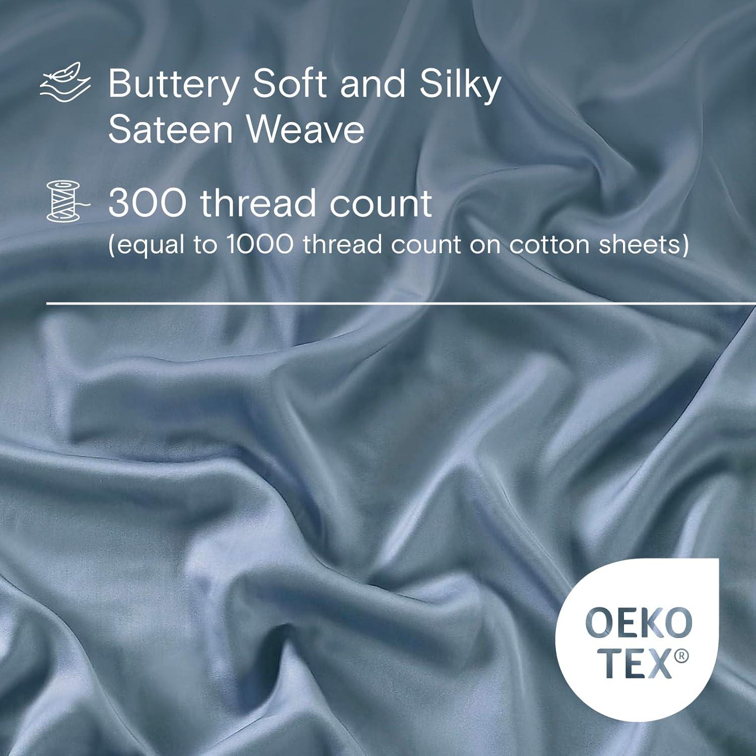 SIJO AiryWeight Tencel Duvet Cover, 100% Lyocell Derived from Eucalyptus, Buttery Soft, Best Cooling Sheets by Architectural Digest (Sky, Twin/Twin XL 70"x90")