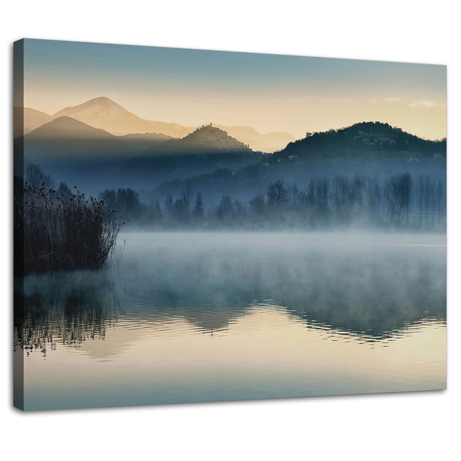 Bedroom Wall Decor Forest Canvas Wall Art Nature Wilderness Photography Realism Rustic Scenic Colorful Theme Painting Picture Artwork Wood Framed Wall Art Easy to Hang Size 12 X16 in