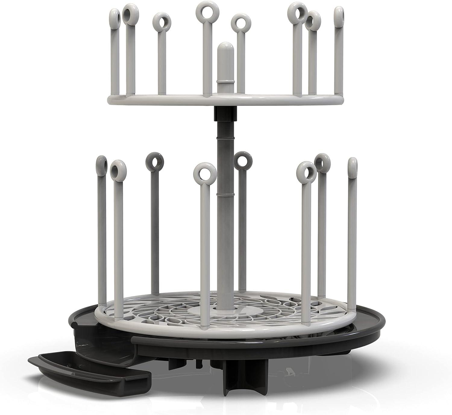 The First Years Plastic Spin Stack Bottle Drying Rack Black