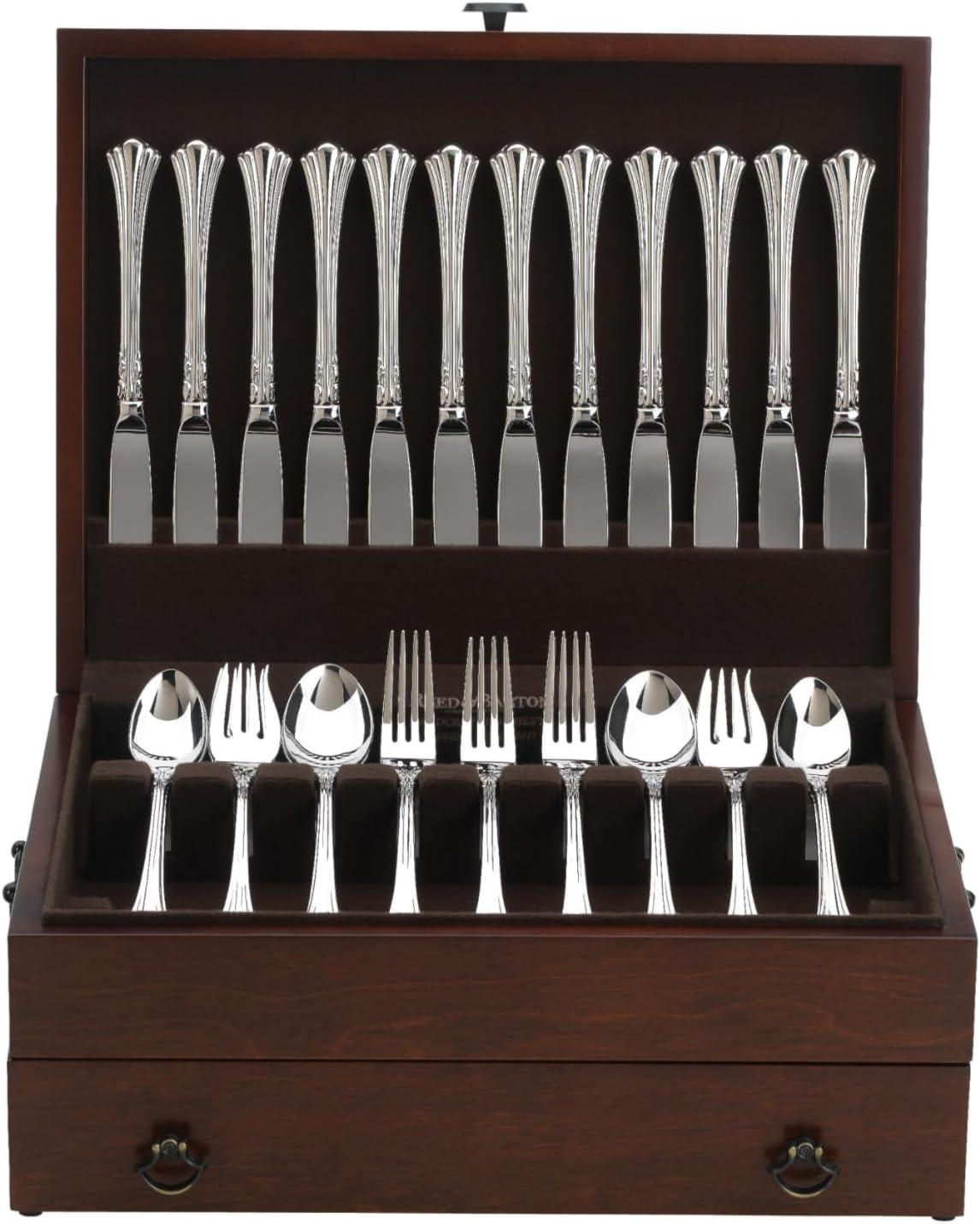 Reed And Barton Bristol Cherry Finish Flatware Chest