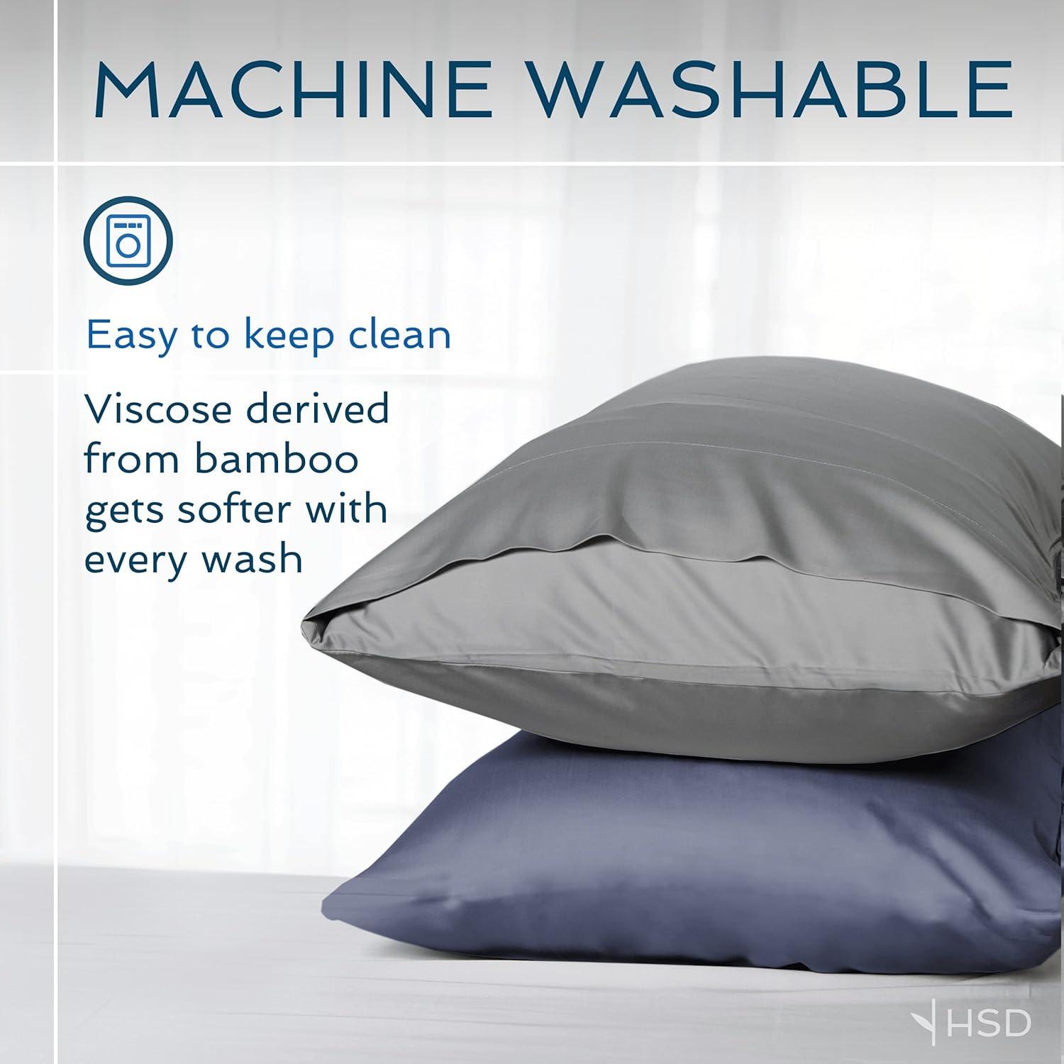 Hotel Sheets Direct 3 Piece King Duvet Cover Set, 100% Viscose Derived from Bamboo Comforter Cover with 2 Pillow Shams, Moisture-Wicking, Silky Soft Texture, Cooling, Breathable, Easy Care, Dark Gray