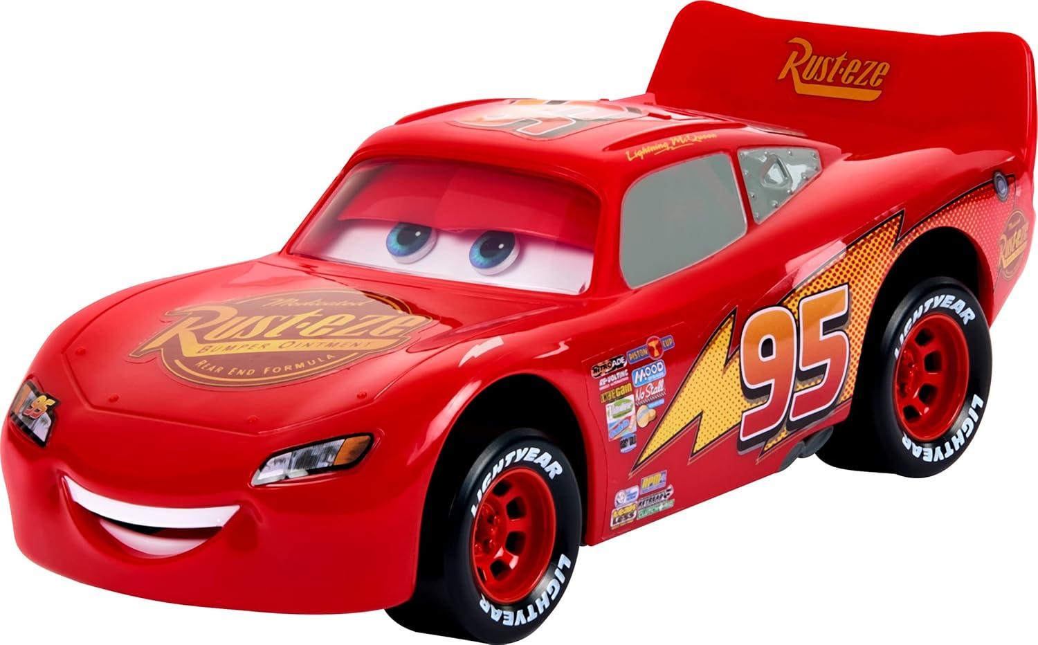 Disney Pixar Cars Toy Cars & Trucks, Moving Moments Lightning McQueen Vehicle with Moving Eyes & Mouth
