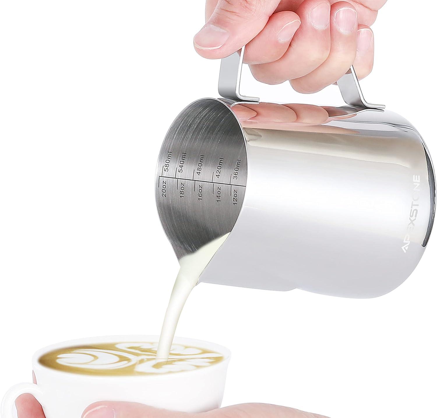 Espresso Milk Frothing Pitcher 20 oz,Espresso Steaming Pitcher 20 oz,Coffee Milk Frothing Cup,Coffee Steaming Pitcher 20 oz/600 ml