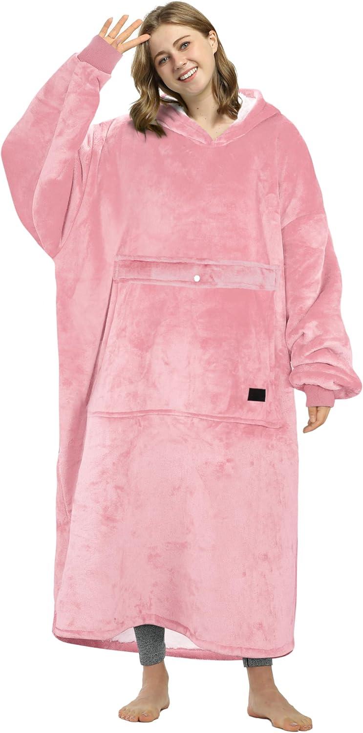 Catalonia Full Body Blanket Hoodie Sweatshirt, Extra Long Oversized Comfortable Sherpa Lounging Pullover & Reviews | Wayfair