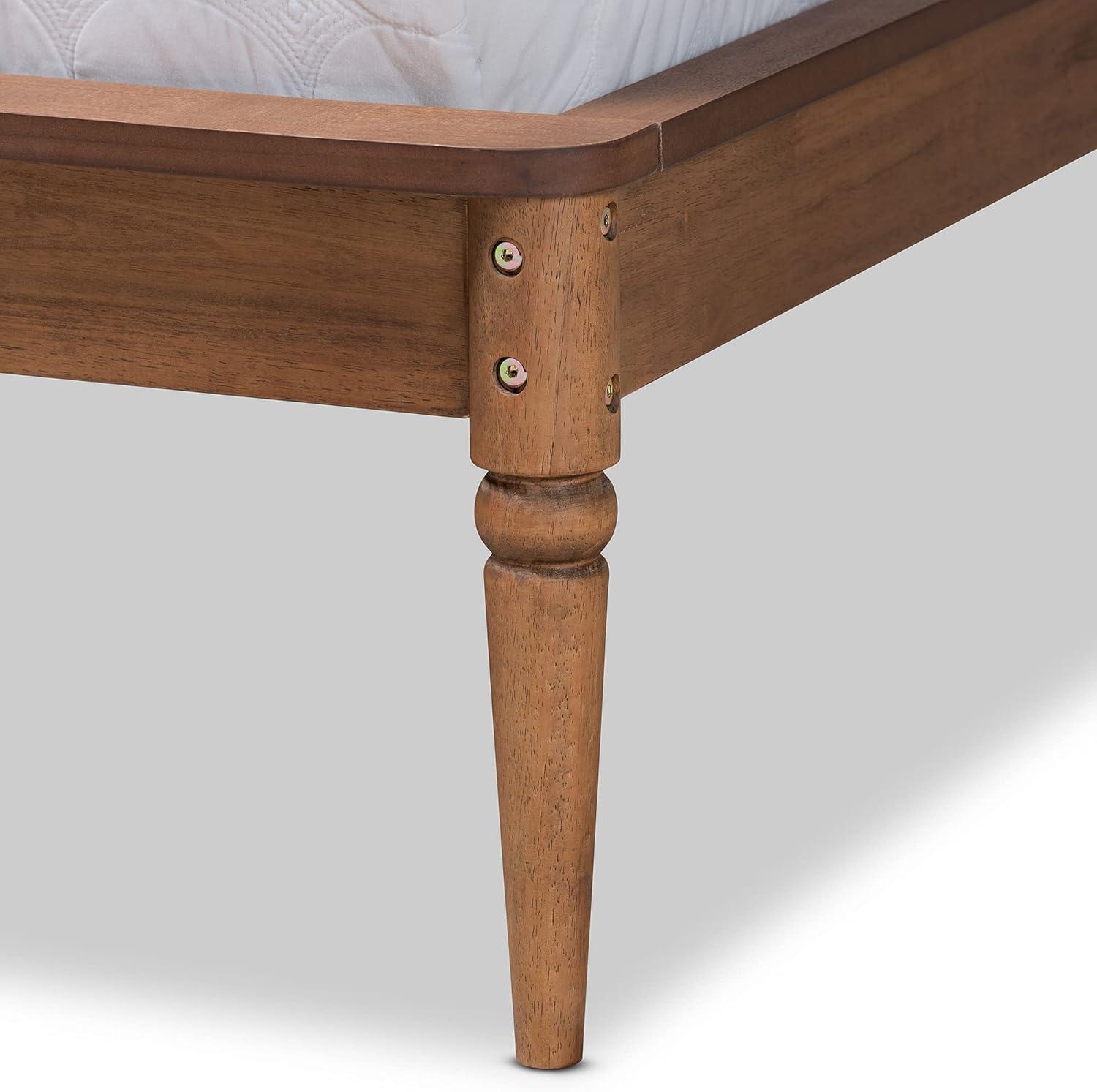 Baxton Studio Tallis Classic and Traditional Walnut Brown Finished Wood Queen Size Bed Frame