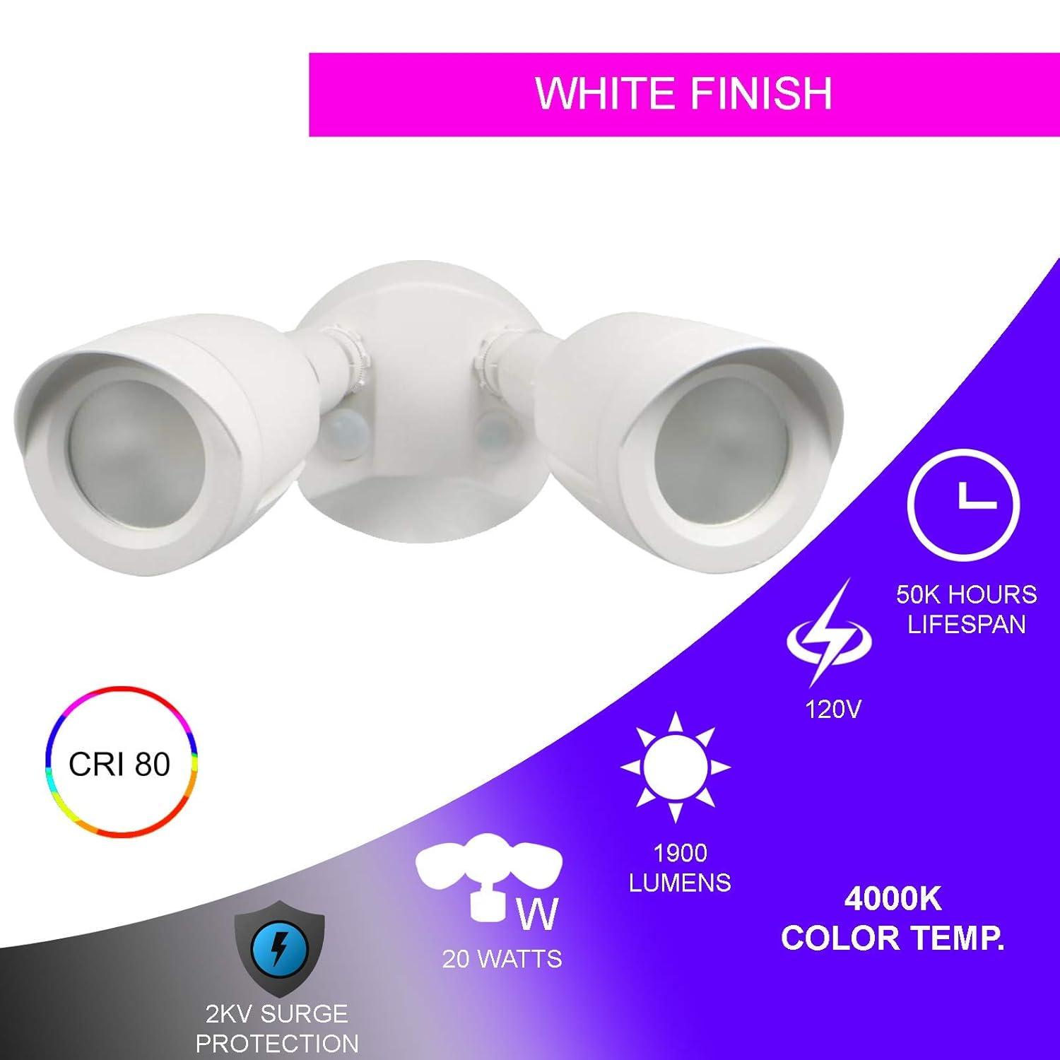 Nuvo 2 - Head LED Hardwired Outdoor Security Flood Light