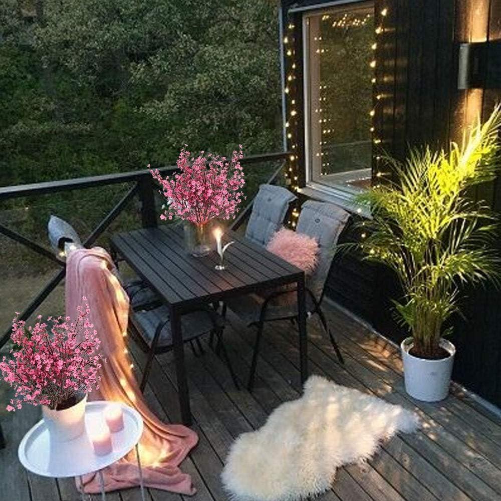 Viworld 6 Bundles Baby Breath Flowers Artificial Bulk Gypsophila Bouquets Pink Real Touch Silk Floral Arrangements for Table Centerpieces Wedding Home Farmhouse Party DIY Decor