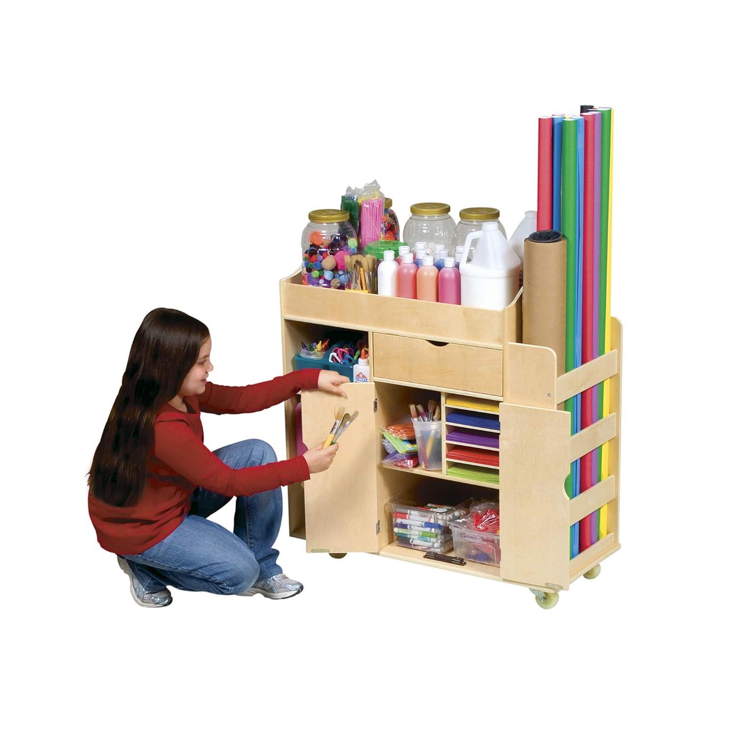 Guidecraft Art Equipment Teaching Cart with Casters