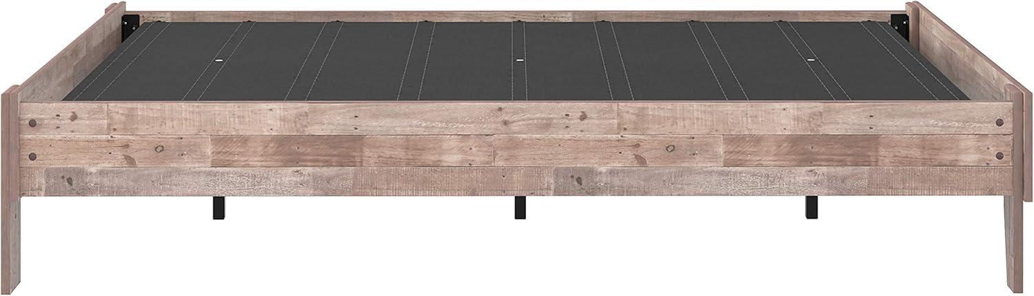 Full Neillsville Platform Bed Whitewash - Signature Design by Ashley: Wood Frame, No Box Spring Needed