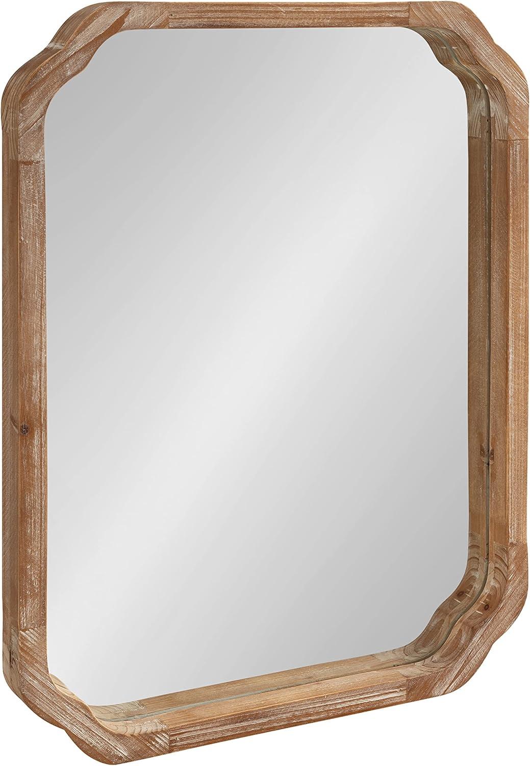 Marston Rustic Brown Solid Wood Rectangular Vanity Mirror