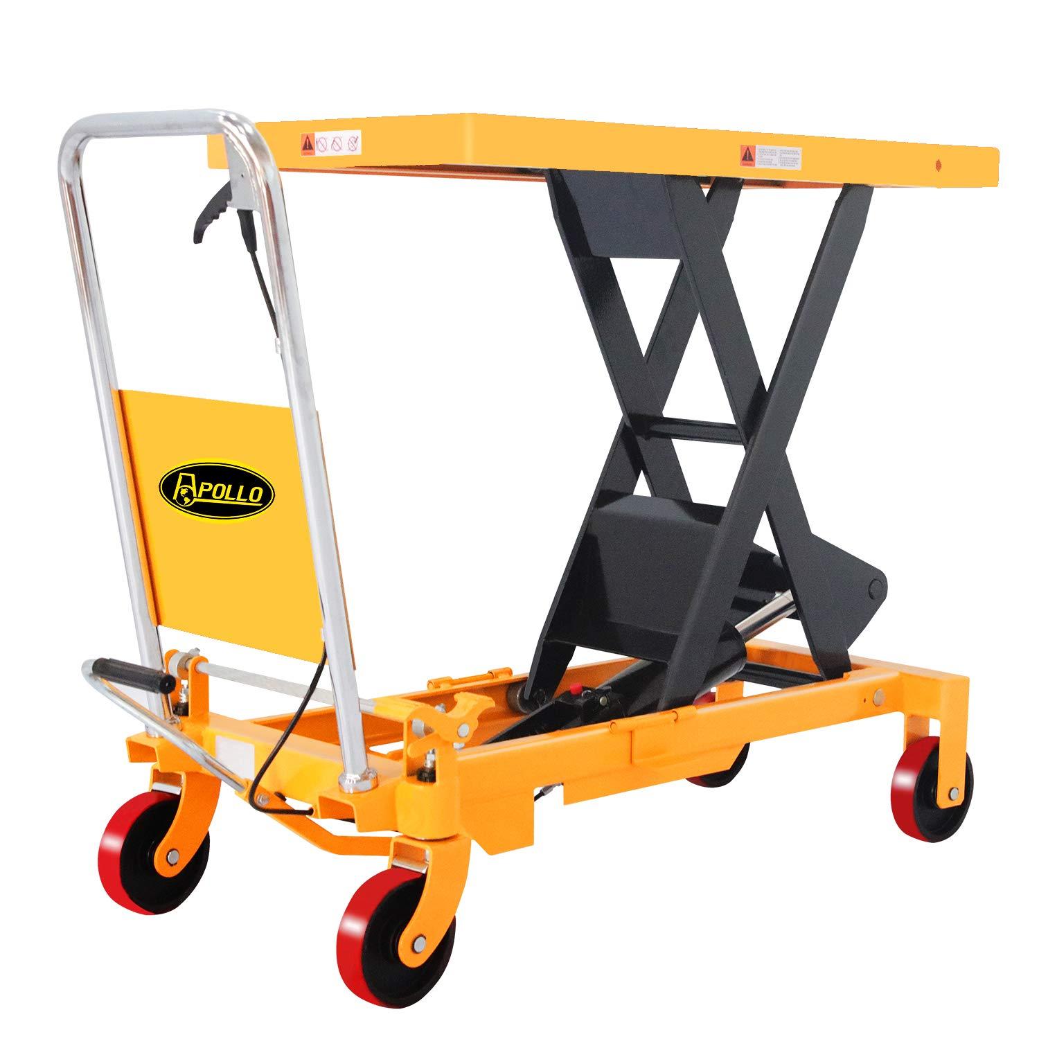 APOLLOLIFT 1760lb Hydraulic Scissor Lift Table 39" Lift Manual Scissor Lift Cart 39.4x20" Table Size