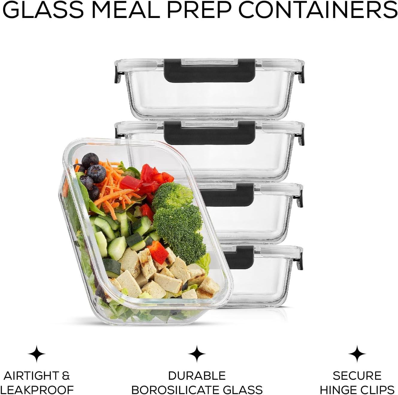 JoyJolt 10-Piece Glass Food Storage Container (Set of 5)