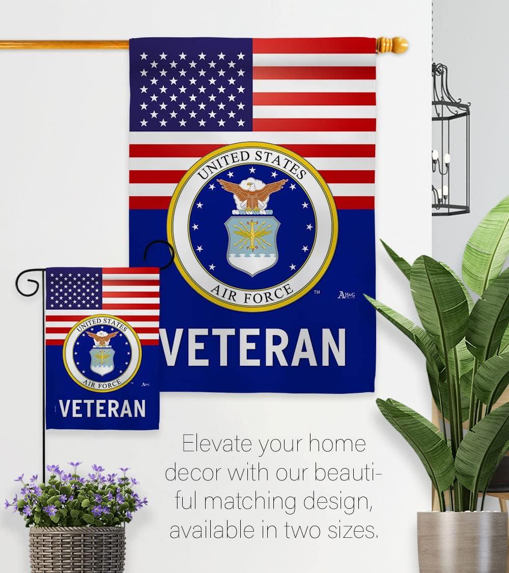 Americana Home & Garden G142616-BO 13 x 18.5 in. US Air Force Veteran Garden Flag with Armed Forces Double-Sided Decorative Vertical Flags House Decoration Banner Yard Gift