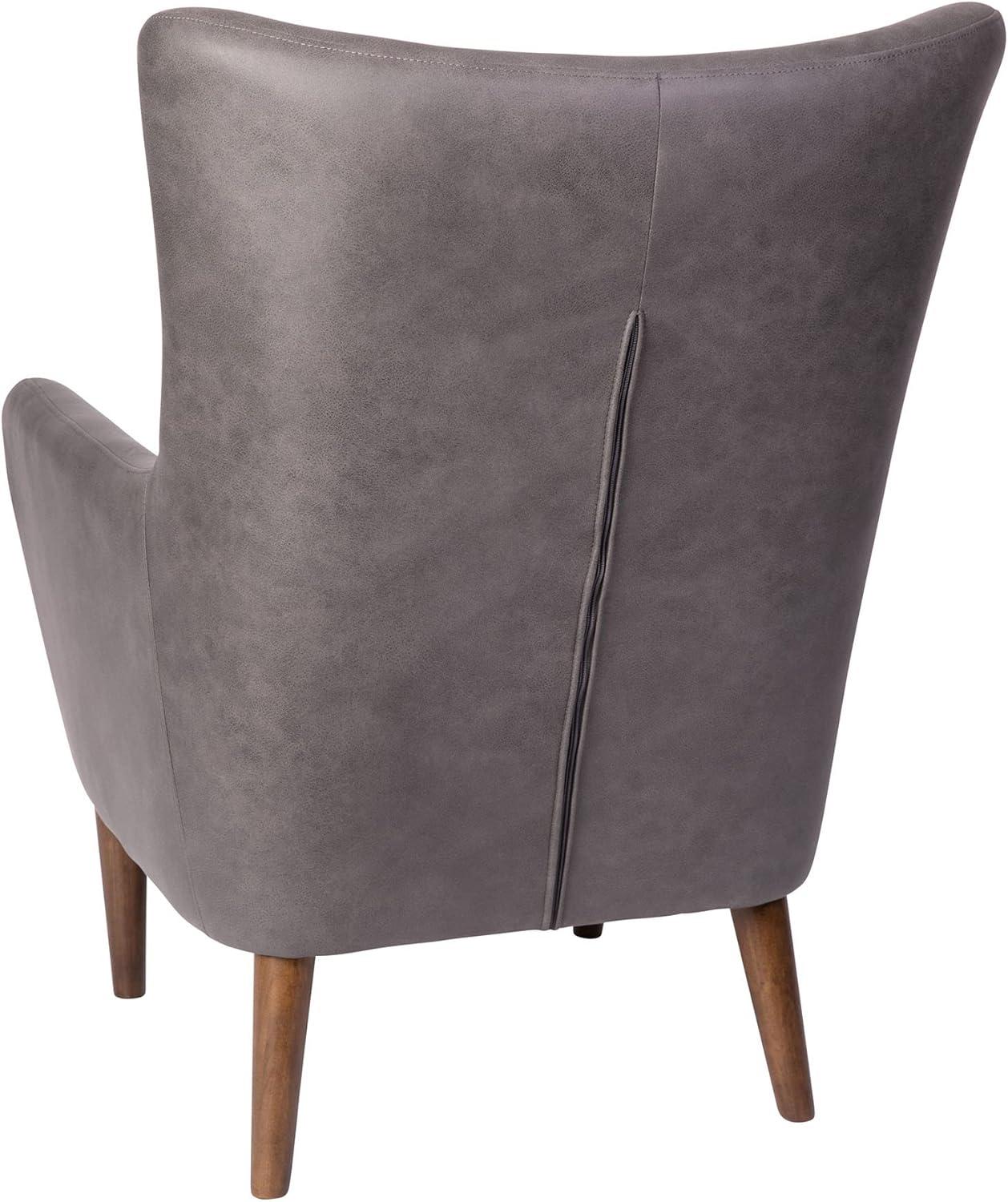 Flash Furniture Connor Traditional Wingback Accent Chair, Commercial Grade Faux Leather Upholstery and Wooden Frame and Legs