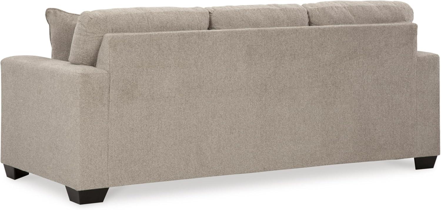 Deltona Parchment Fabric Sofa with Removable Cushions and Track Arms