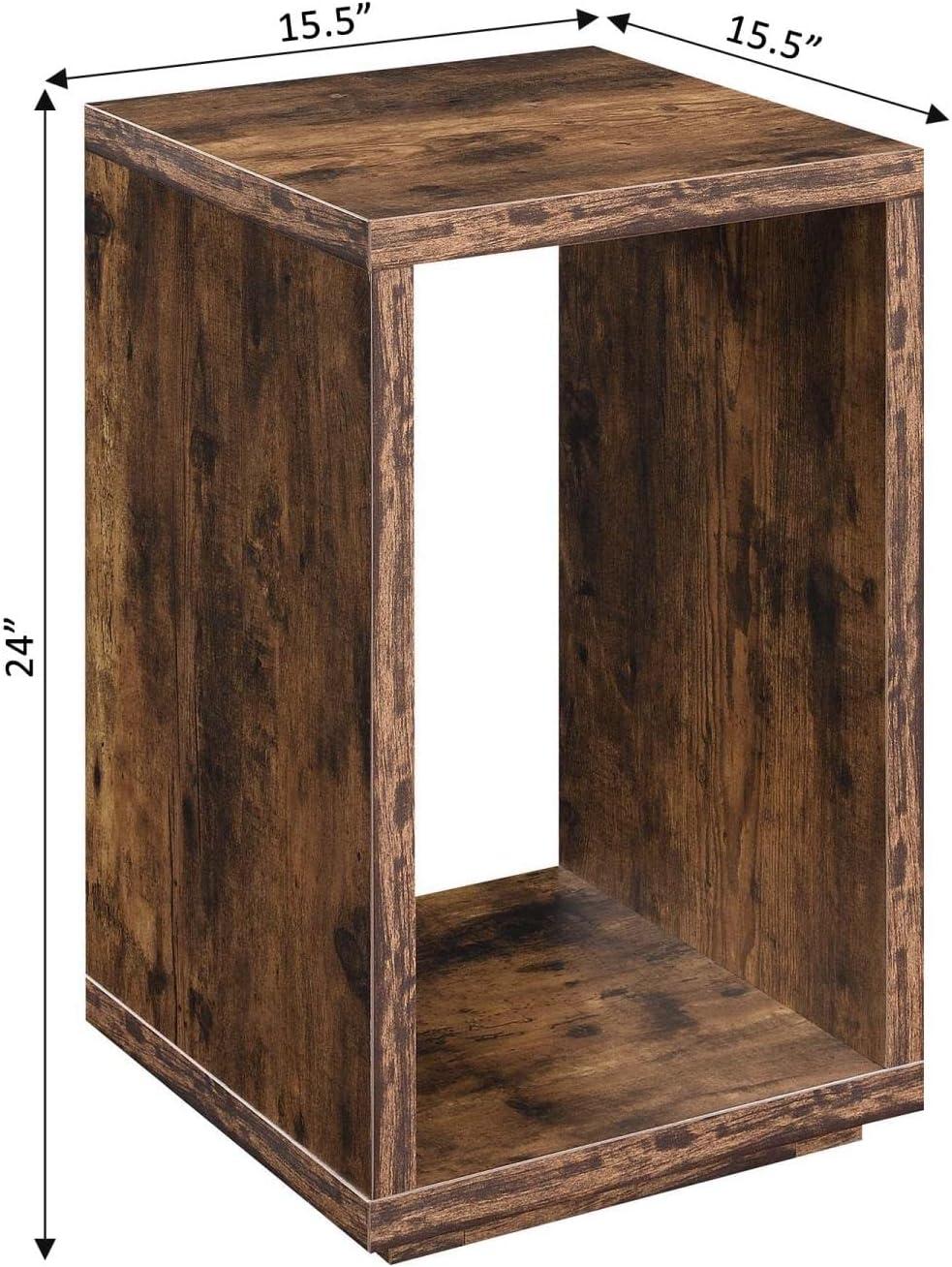 Northfield 24" Barnwood Rectangular Wood End Table with Shelf