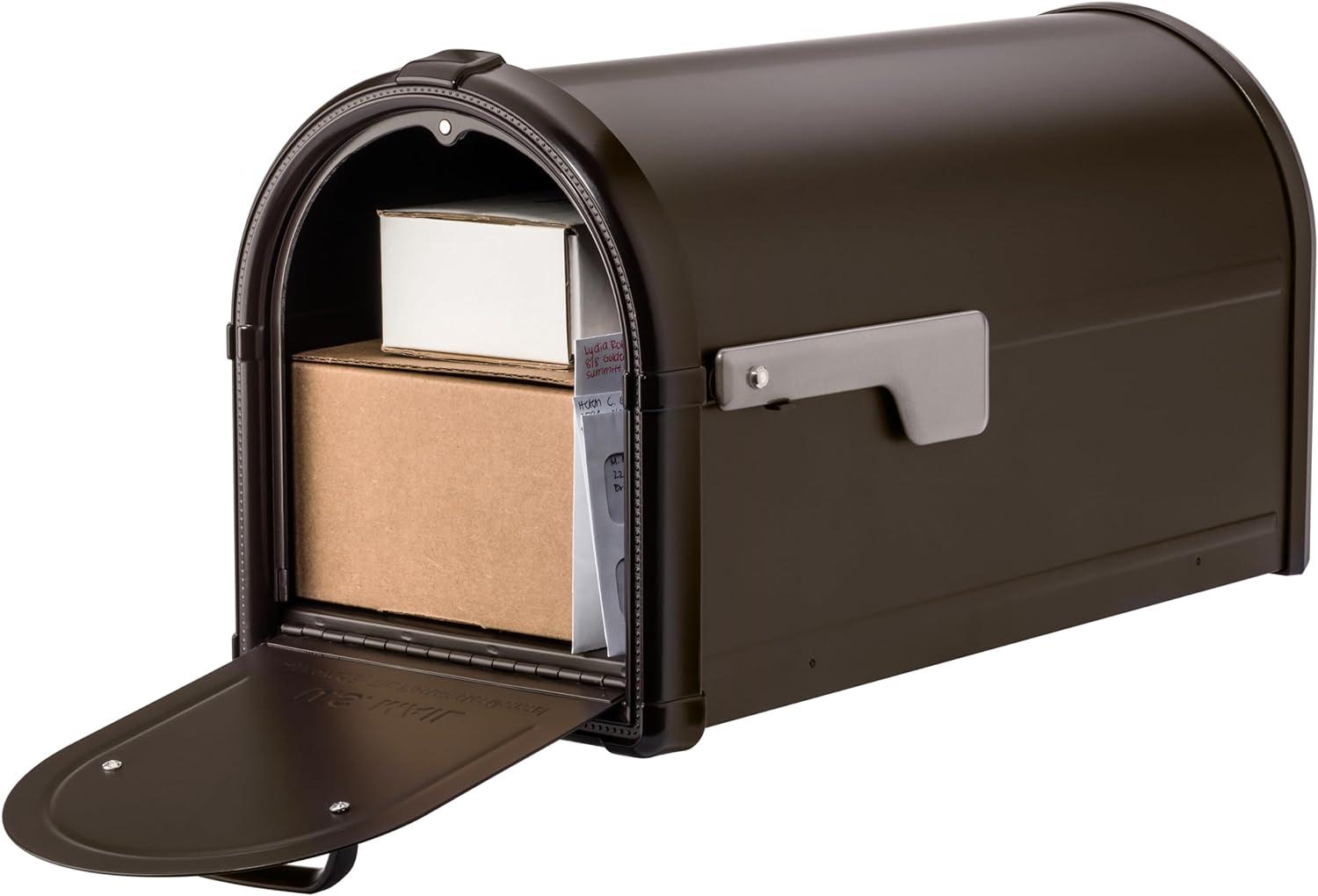 Architectural Mailboxes  Hillsborough Post Mount Mailbox - Rubbed Bronze - Large