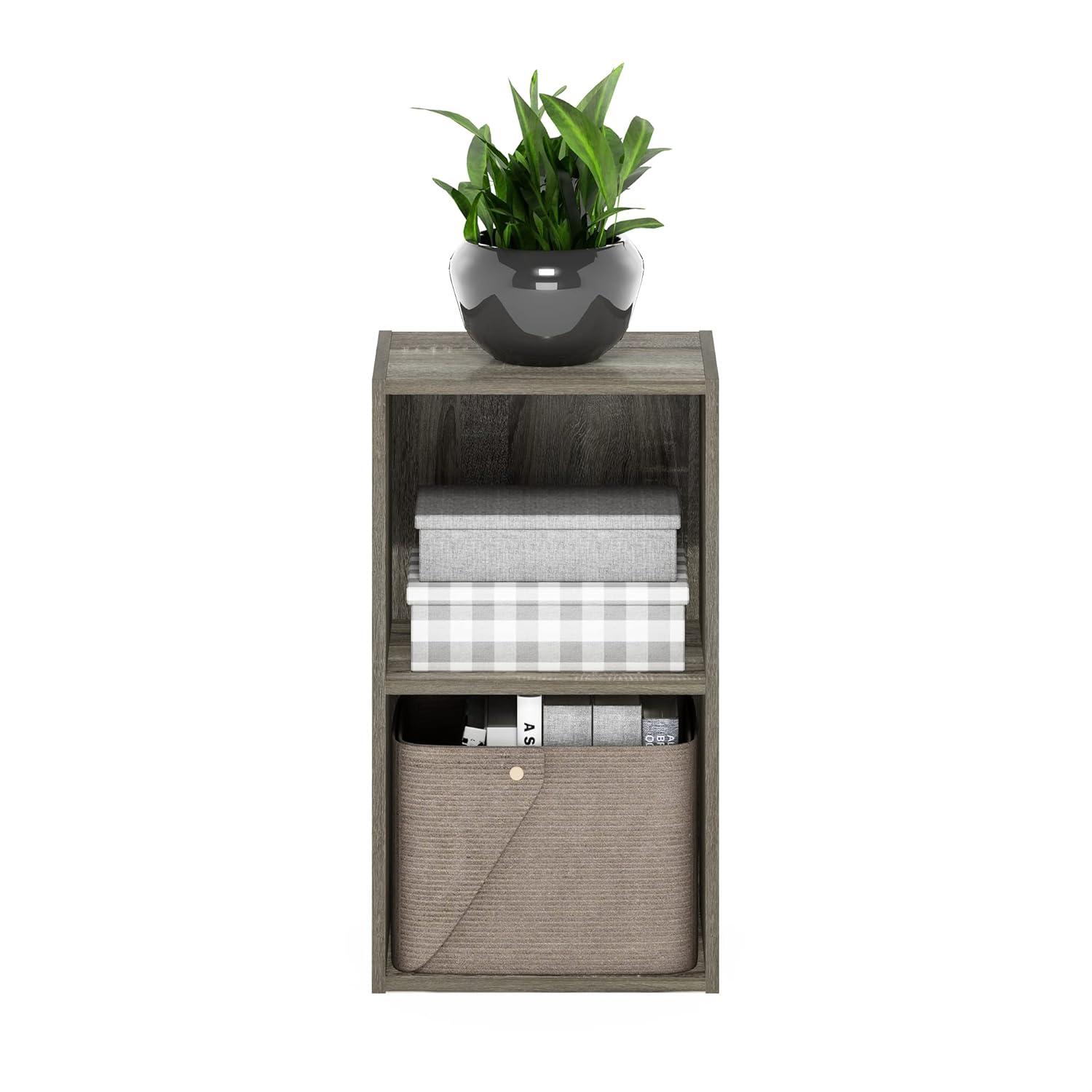 Furinno 2 Cube Storage Bookcase Multi-functional Dispaly Bookshelf Cabinet Furniture,French Oak