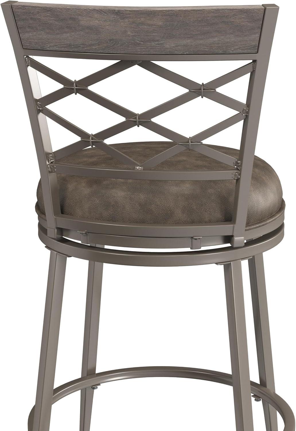 Hutchinson Gray Wood and Metal Swivel Counter Stool