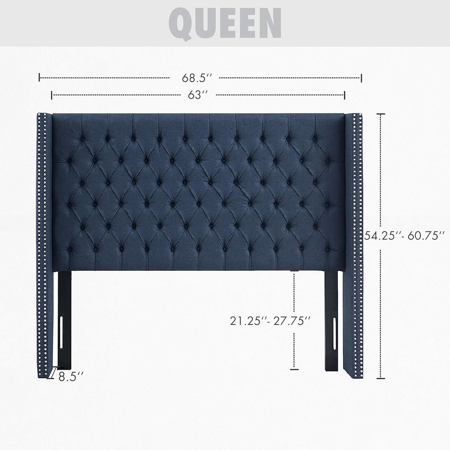 Madison Park Transitional Amelia Amelia Queen Headboard with Navy MP116-1142