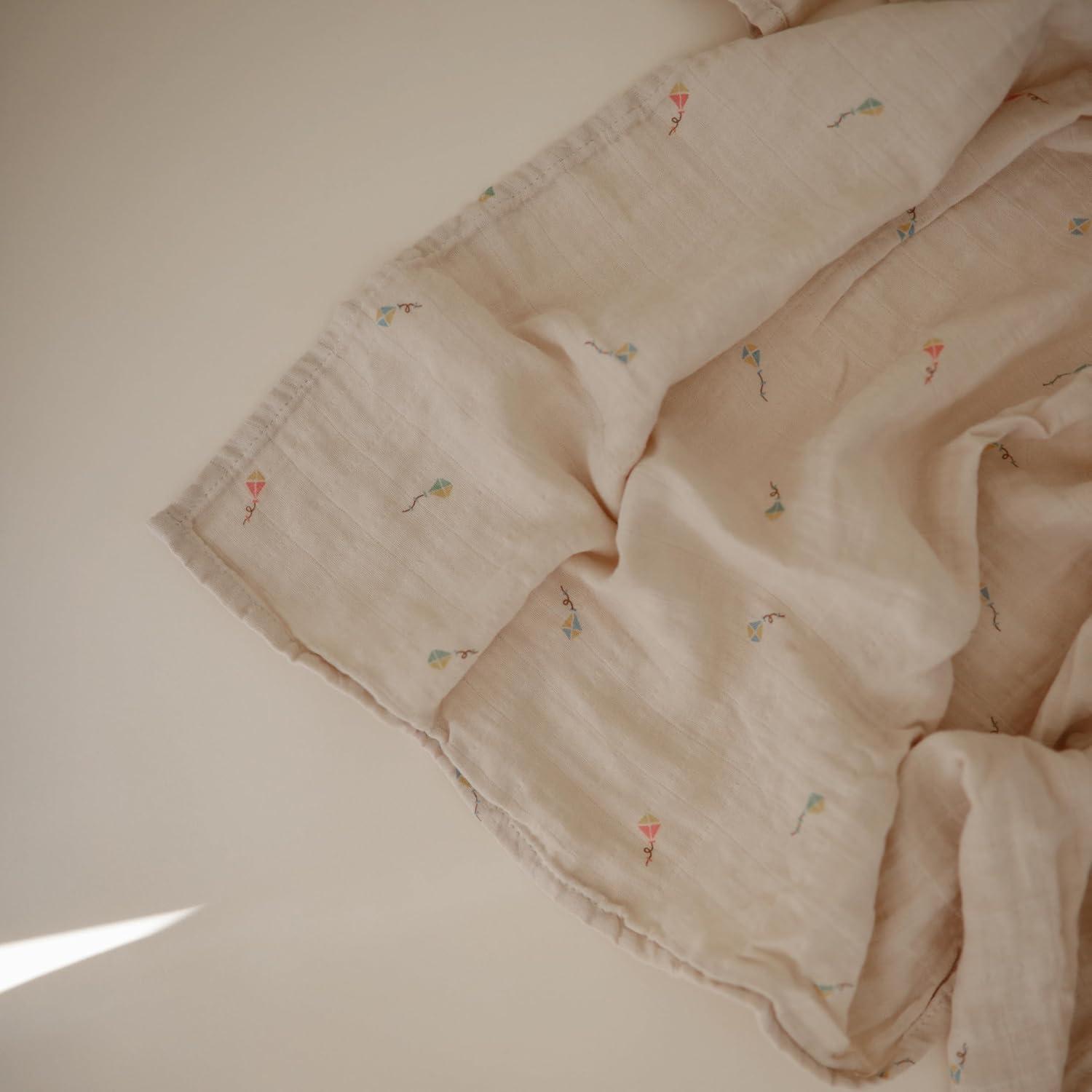Organic Cotton Muslin Swaddle Blanket Kites One Size