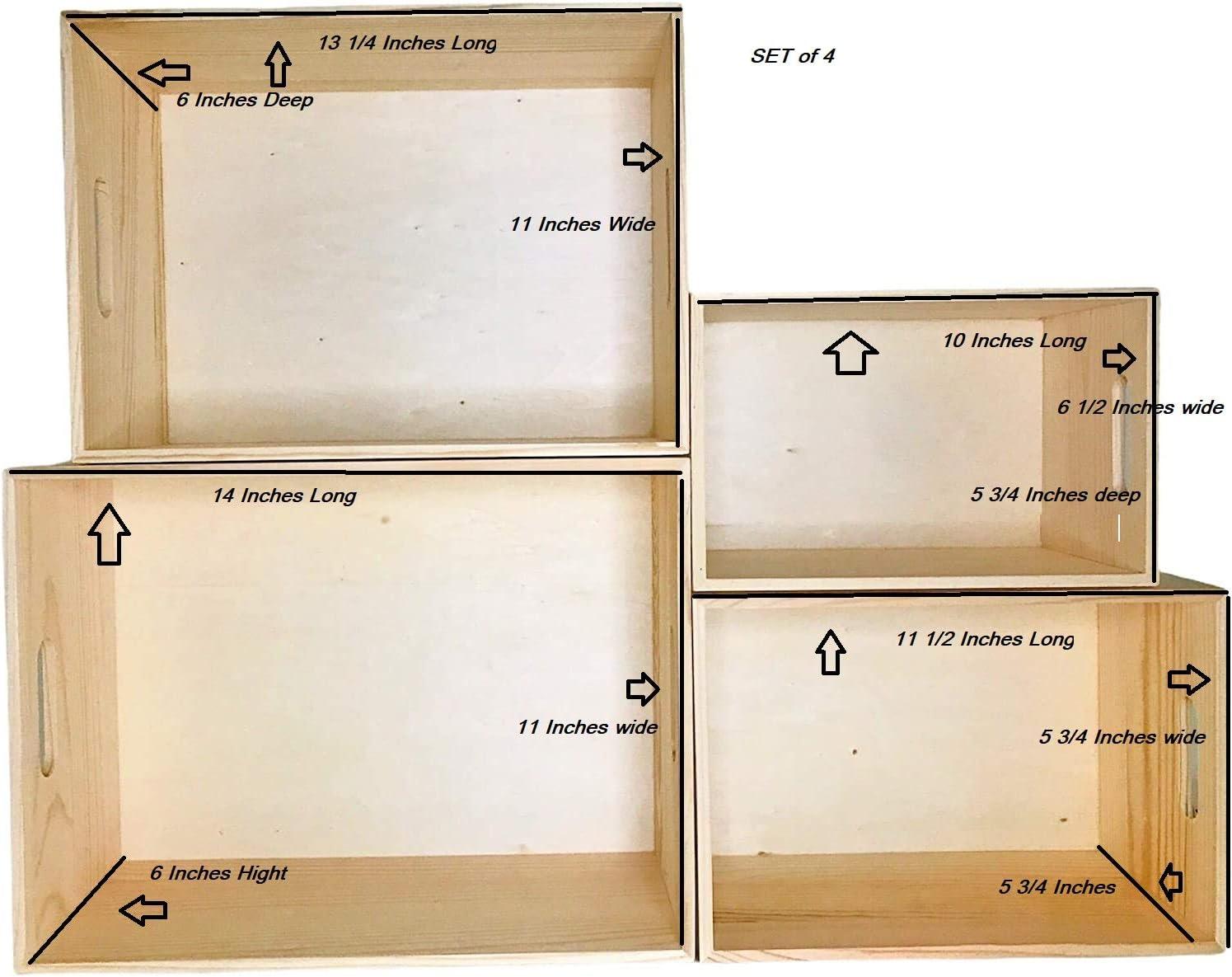 Sorbus Sorbus 2-Pack Unfinished Wood Crates Organizer Bins, Wooden Box, Cabinet Containers, Large, Set of 2