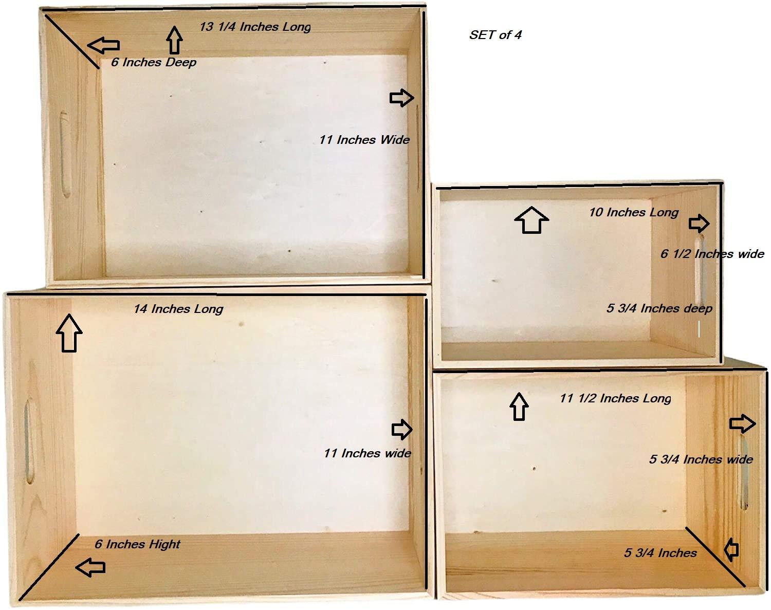 Sorbus Sorbus 2-Pack Unfinished Wood Crates Organizer Bins, Wooden Box, Cabinet Containers, Large, Set of 2