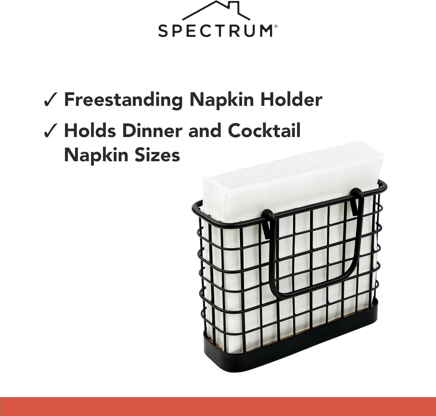 Spectrum Madison Napkin Holder for Storage and Dispensing Napkins, Perfect for Picnics, Cookouts