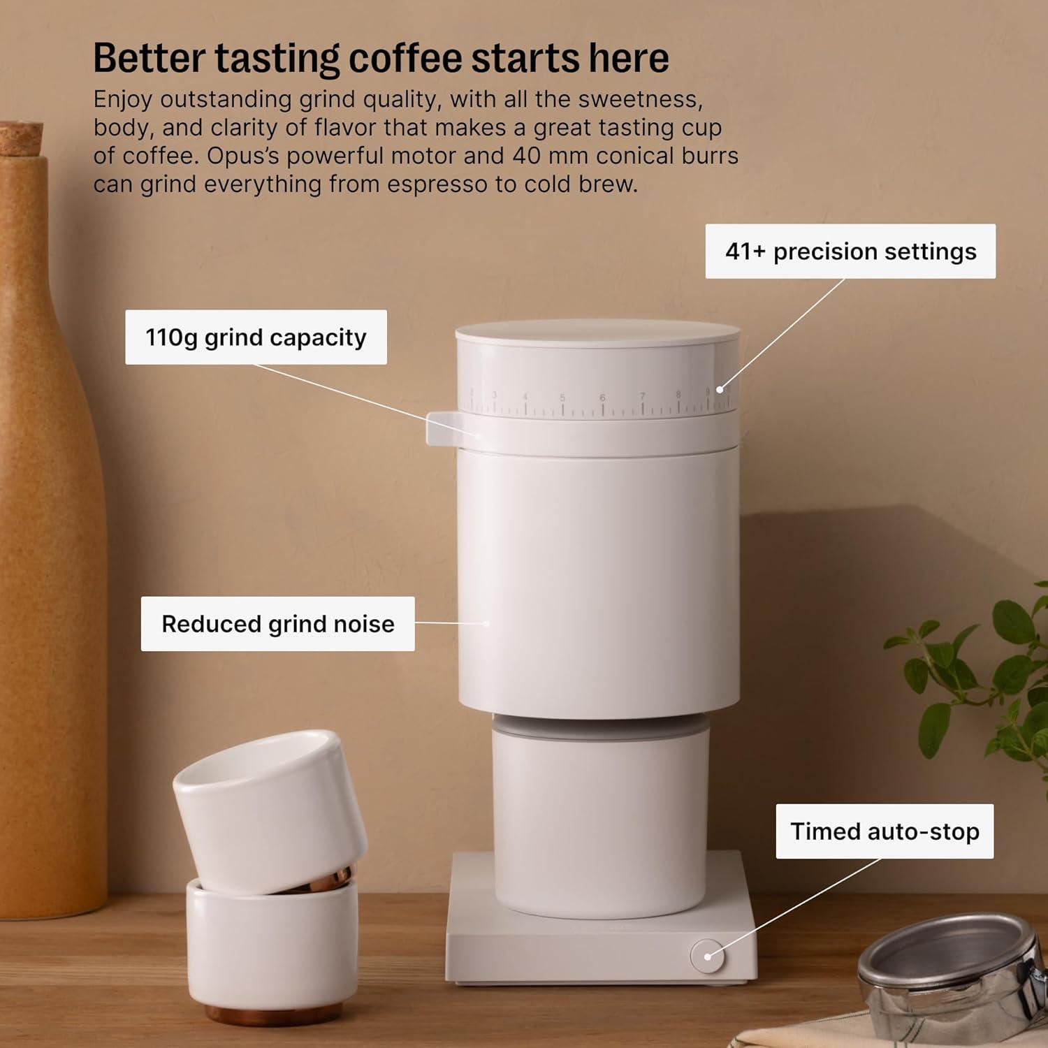 Fellow Opus Conical Burr Grinder in Matte White