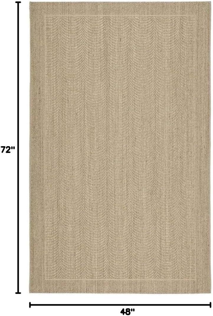 Desert Sand Geometric Sisal 4' x 6' Area Rug