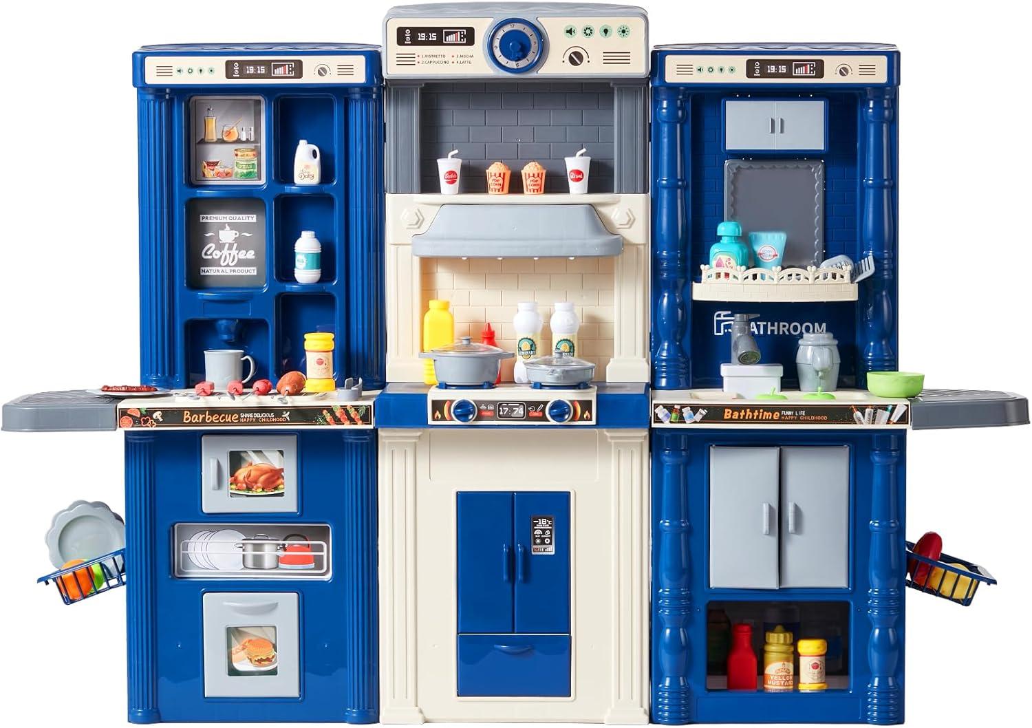 Kids Kitchen Playset Play Kitchen for Kids Corner Wooden Play Kitchen 2-4 Years - Kitchens