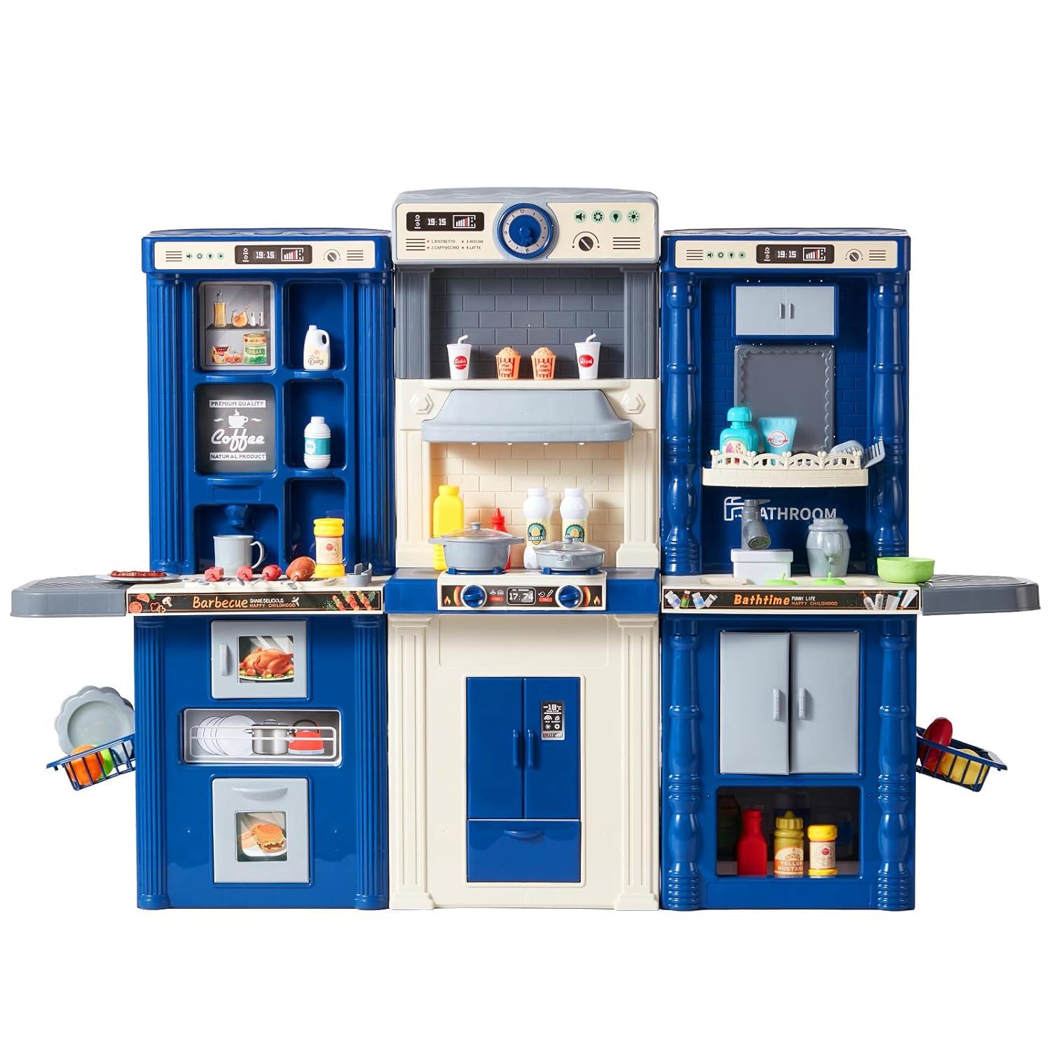 Kids Kitchen Playset Play Kitchen for Kids Corner Wooden Play Kitchen 2-4 Years - Kitchens