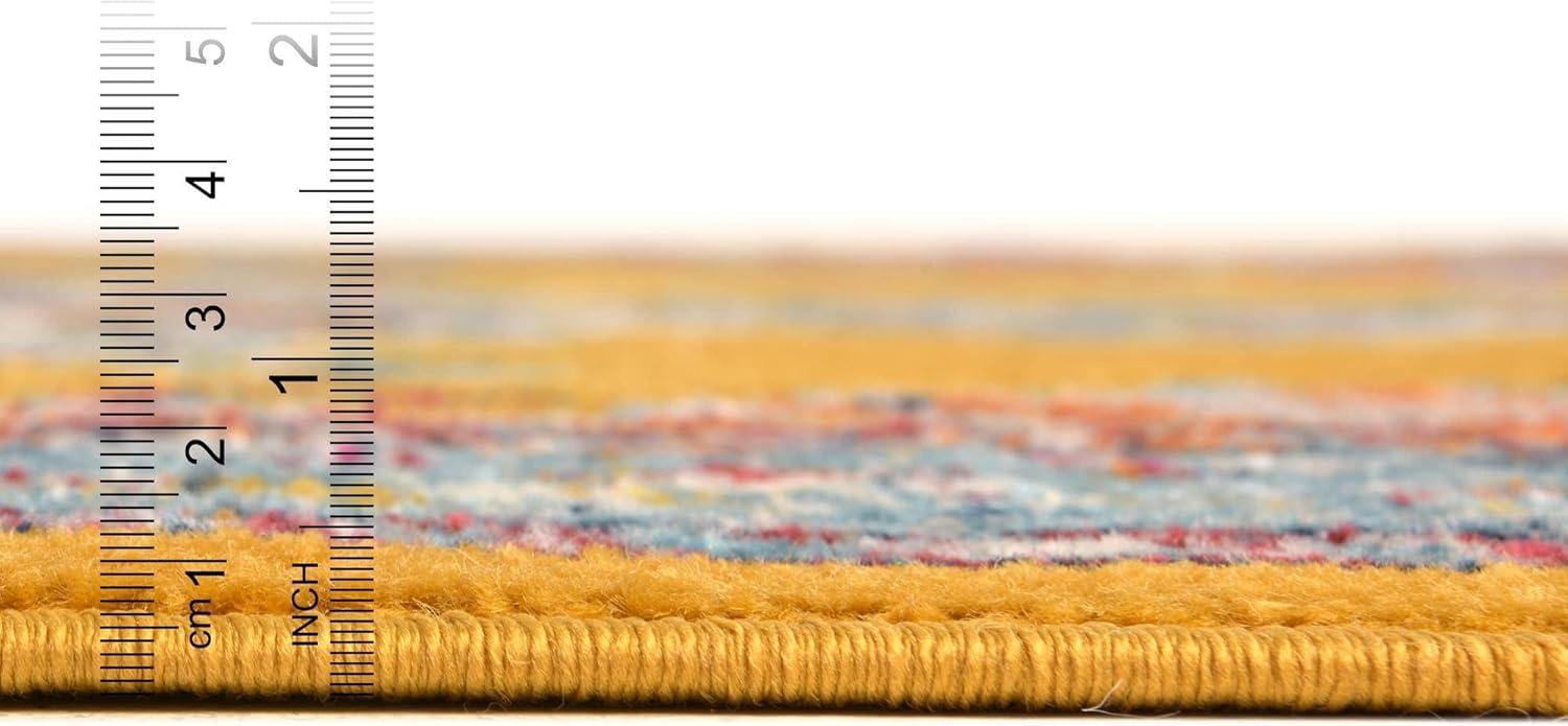 Unique Loom Parker Collection Area Rug - Merakli (2' 7" x 12' 2" Runner, Yellow/ Brown)
