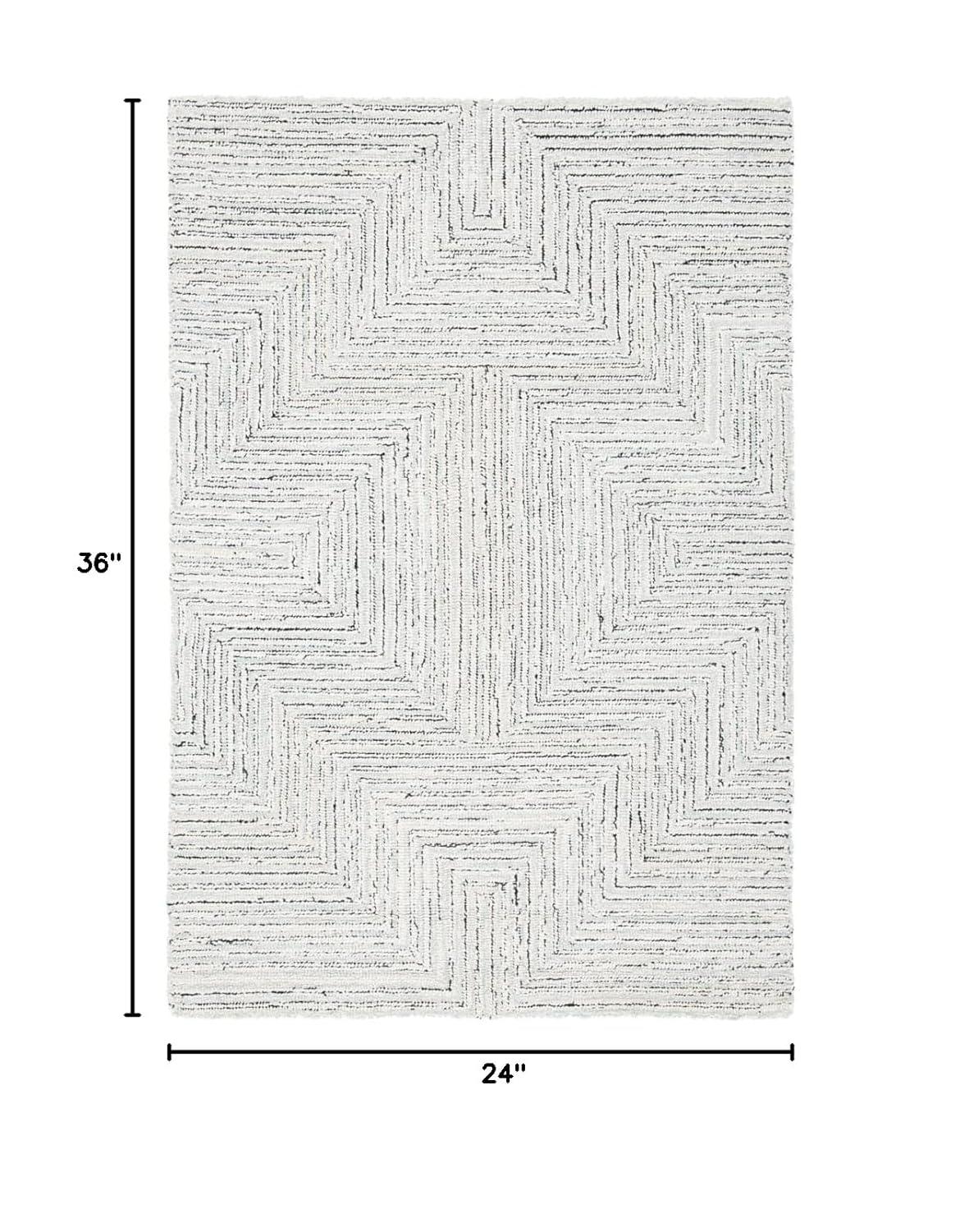 SAFAVIEH Micro-Loop Darden Geometric Area Rug, Light Grey/Ivory, 2' x 3'