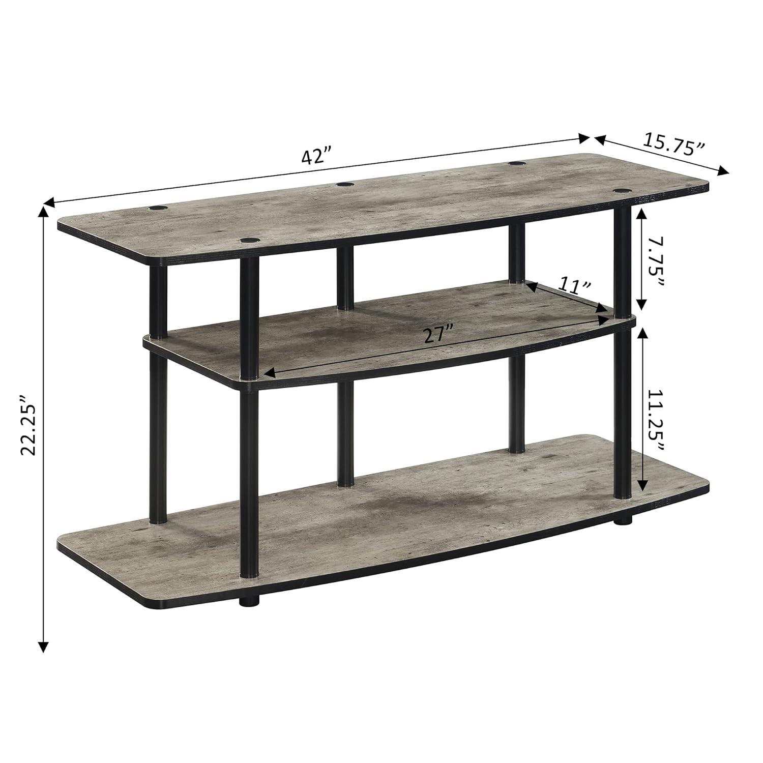 Convenience Concepts Designs2Go No Tools 3 Tier Wide TV Stand for TVs up to 46", Faux Birch/Black