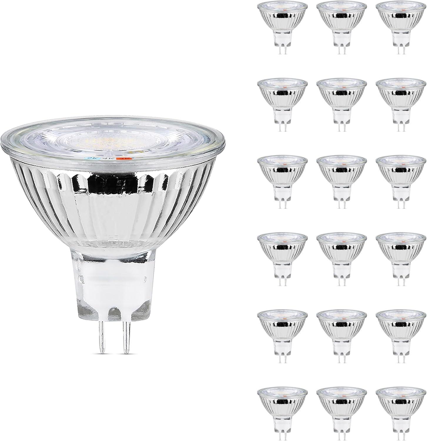 20W Equivalent MR16 GU5.3 Bi-Pin Dimmable 12V Track Light LED Flood Light Bulb 3000K/4000K/5000K Tunable White (18-Pack)