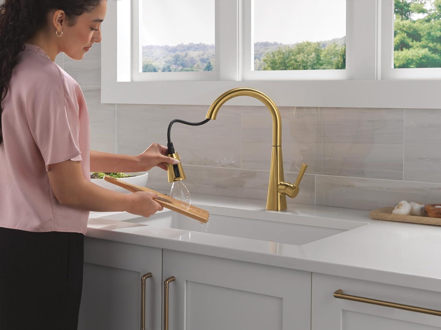Lenta Pull Down Sprayer Kitchen Sink Faucet, Single Handle Kitchen Faucet