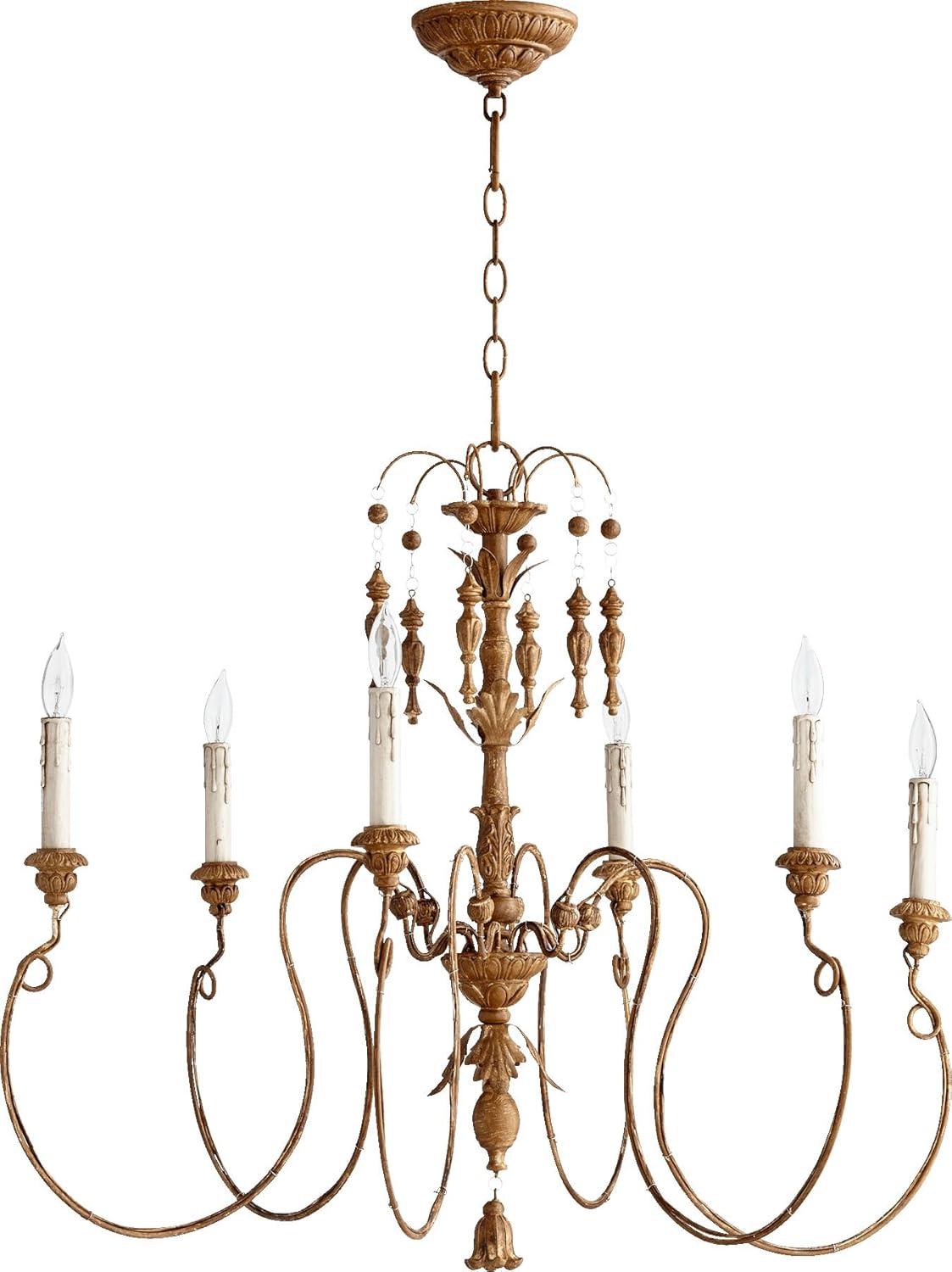 Quorum Lighting Salento 6-Light Chandelier, French Umber, 32 Width, 28 Height